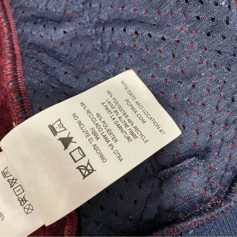 Patagonia Woolyester Fleece Jacket Full Zip Oxide Red Blue Womens Large L - Picture 8 of 16